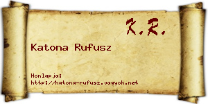 Katona Rufusz névjegykártya